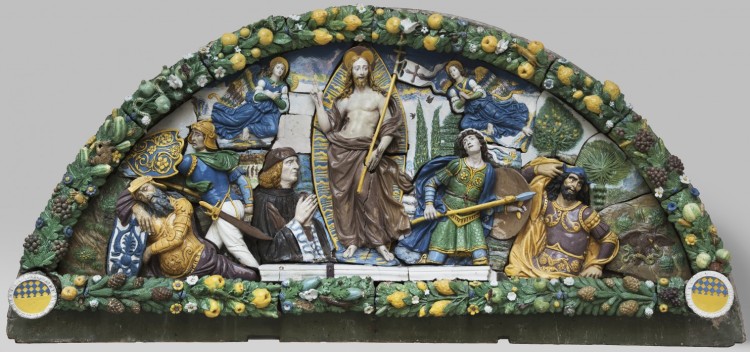 Giovanni della Robbia, c. 1525: Resurrection sculpture in glazed terra cotta, part of a new exhibit of 40 della Robbia masterpieces which opened Sunday at the U.S. National Gallery of Art in Washington. (Brooklyn Museum)
